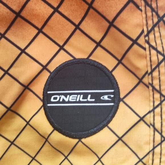 O'Neill board short / swim trunk orange shades checkered boy's size 14 - Picture 6 of 13